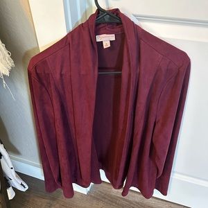 maroon cardigan